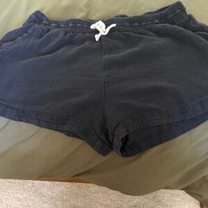 Volcom Women's Navy Elastic Waist Athletic Shorts with Drawstring